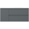 Mexen Rivel bathroom cabinet 100 cm with Vela sink right, 2S, 1D, fluted, graphite/white matte - 91A23-10047-3-BBFFF66-W23P01