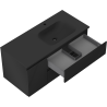 Mexen Rivel bathroom cabinet 120 cm with Vela right sink, 2S, 1D, grooved, black matte - 91A23-10047-3-BBFFF71-W23P71