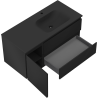 Mexen Rivel bathroom cabinet 120 cm with Vela right sink, 2S, 1D, grooved, black matte - 91A23-10047-3-BBFFF71-W23P71