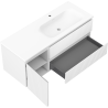 Mexen Rivel 120 cm bathroom cabinet with Vela right sink, 2S, 1D, grooved, matte white - 91A23-12047-3-BBFFF01-W23P01