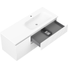 Mexen Rivel 120 cm bathroom cabinet with Vela right sink, 2S, 1D, grooved, matte white - 91A23-12047-3-BBFFF01-W23P01