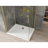 Mexen Omega sliding shower cabin 130 x 80 cm, transparent, gold + Flat shower tray - 825-130-080-50-00-4010