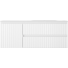 Mexen Rivel 120 cm bathroom cabinet with Vela right sink, 2S, 1D, grooved, matte white - 91A23-12047-3-BBFFF01-W23P01
