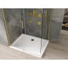 Mexen Omega sliding shower enclosure 130 x 80 cm, transparent, gold + Flat tray - 825-130-080-50-00-4010