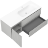 Mexen Rivel bathroom cabinet 120 cm with Vela right sink, 2S, 1D, fluted, gray/white matte - 91A23-12047-3-BBFFF62-W23P01