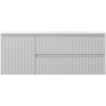 Mexen Rivel bathroom cabinet 120 cm with Vela right sink, 2S, 1D, fluted, gray/white matte - 91A23-12047-3-BBFFF62-W23P01