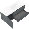 Mexen Rivel 120 cm bathroom cabinet with Vela sink right, 2S, 1D, grooved, graphite/white matte - 91A23-12047-3-BBFFF66-W23P01