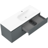 Mexen Rivel 120 cm bathroom cabinet with Vela sink right, 2S, 1D, grooved, graphite/white matte - 91A23-12047-3-BBFFF66-W23P01