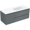 Mexen Rivel 120 cm bathroom cabinet with Vela sink right, 2S, 1D, grooved, graphite/white matte - 91A23-12047-3-BBFFF66-W23P01
