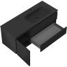 Mexen Rivel 120 cm Bathroom Cabinet with Vela Sink Right, 2 Drawers, 1 Door, Ribbed, Matte Black - 91A23-12047-3-BBFFF71-W23P71