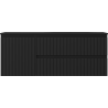 Mexen Rivel 120 cm Bathroom Cabinet with Vela Sink Right, 2 Drawers, 1 Door, Ribbed, Matte Black - 91A23-12047-3-BBFFF71-W23P71