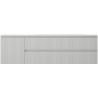 Mexen Rivel 160 cm Bathroom Cabinet with Vela Sink Right, 2 Drawers, 1 Door, Fluted, Gray/White Matte