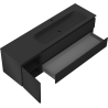 Mexen Rivel bathroom cabinet 160 cm with Vela right washbasin, 2S, 1D, fluted, black matte - 91A23-16047-3-BBFFF71-W23P71