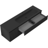 Mexen Rivel bathroom cabinet 160 cm with Vela right washbasin, 2S, 1D, fluted, black matte - 91A23-16047-3-BBFFF71-W23P71