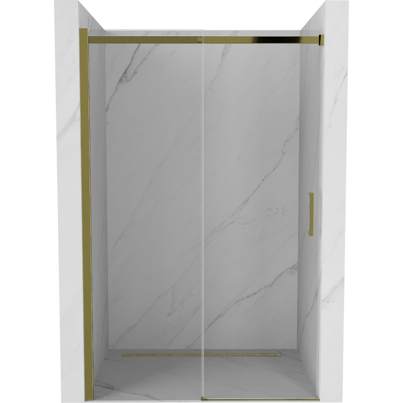 Mexen Omega 130 cm sliding shower door, transparent, gold - 825-130-000-50-00