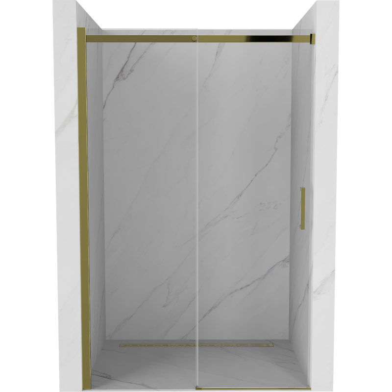 Mexen Omega sliding shower door 130 cm, Transparent, Gold - 825-130-000-50-00