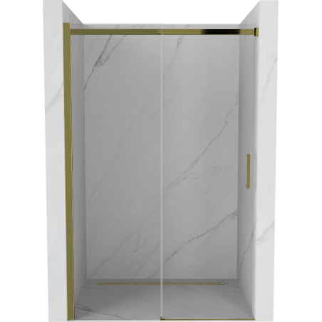Mexen Omega 130 cm sliding shower door, transparent, gold - 825-130-000-50-00