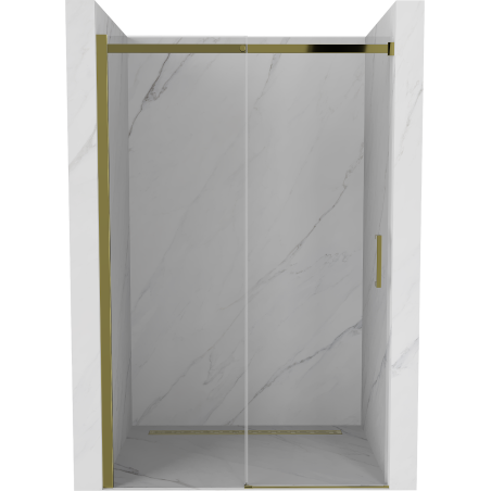 Mexen Omega sliding shower door 130 cm, Transparent, Gold - 825-130-000-50-00
