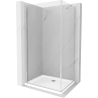 Mexen Pretoria hinged shower cubicle 70 x 110 cm, transparent, Chrome + shower tray Flat - 852-070-110-01-00-4010