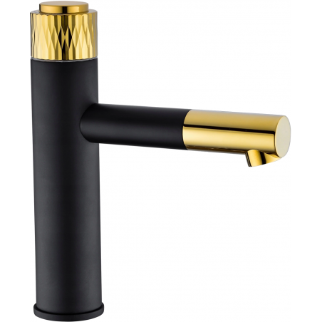 Mexen Diamond washbasin mixer tap, Black/Gold - 71500-75