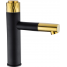 Mexen Diamond washbasin mixer tap, Black/Gold - 71500-75