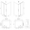 Mexen Rox right sliding shower cabin 135 x 95 cm, black grid, black - 8C2-135-095-70-77-P