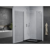 Mexen Pretoria hinged shower cabin 80 x 90 cm, transparent, chrome + Flat tray, black - 852-080-090-01-00-4070