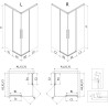 Mexen Rox Duo Sliding Shower Cabin 90 x 75 cm, Transparent, Black - 8C2D-090-075-70-00
