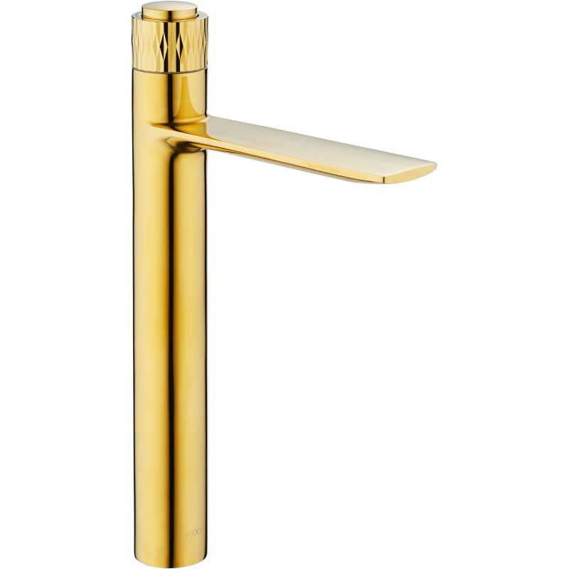 Mexen Zero+ high washbasin tap, gold - 71610-50