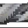 Mexen Pretoria hinged shower cubicle 90 x 80 cm, transparent, Chrome + shower tray Flat, Black - 852-090-080-01-00-4070