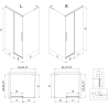 Mexen Rox L sliding shower cabin 90 x 70 cm, transparent, chrome - 8C2L-090-070-01-00