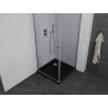 Mexen Pretoria swing shower cabin 90 x 90 cm, transparent, chrome + Flat shower tray, black - 852-090-090-01-00-4070