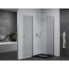 Mexen Pretoria hinged shower cabin 100 x 100 cm, transparent, chrome + Flat tray, black - 852-100-100-01-00-4070