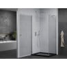 Mexen Pretoria shower enclosure hinged 100 x 120 cm, transparent, chrome + Flat tray, black - 852-100-120-01-00-4070