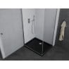 Mexen Pretoria shower enclosure hinged 100 x 120 cm, transparent, chrome + Flat tray, black - 852-100-120-01-00-4070