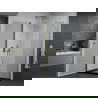 Mexen Pretoria hinged shower cubicle 70 x 80 cm, transparent, gold + shower tray Flat, Black - 852-070-080-50-00-4070G