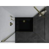 Mexen Pretoria hinged shower cabin 80 x 70 cm, transparent, gold + Flat shower tray, black - 852-080-070-50-00-4070G