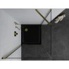 Mexen Pretoria pivot shower cabin 80 x 80 cm, transparent, gold + Flat shower tray, black - 852-080-080-50-00-4070G