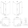 Mexen Rox L sliding shower enclosure right 90 x 80 cm, black grid, black - 8C2L-090-080-70-77-P