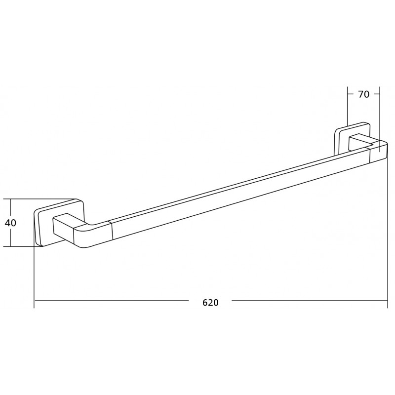 Mexen Asis towel holder, chrome - 7017624-00