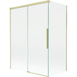 Mexen Rox 2-panel Sliding Bath Screen 120 + 70 x 150 cm, Transparent, Brushed Gold - 8C9-120-070-55-00