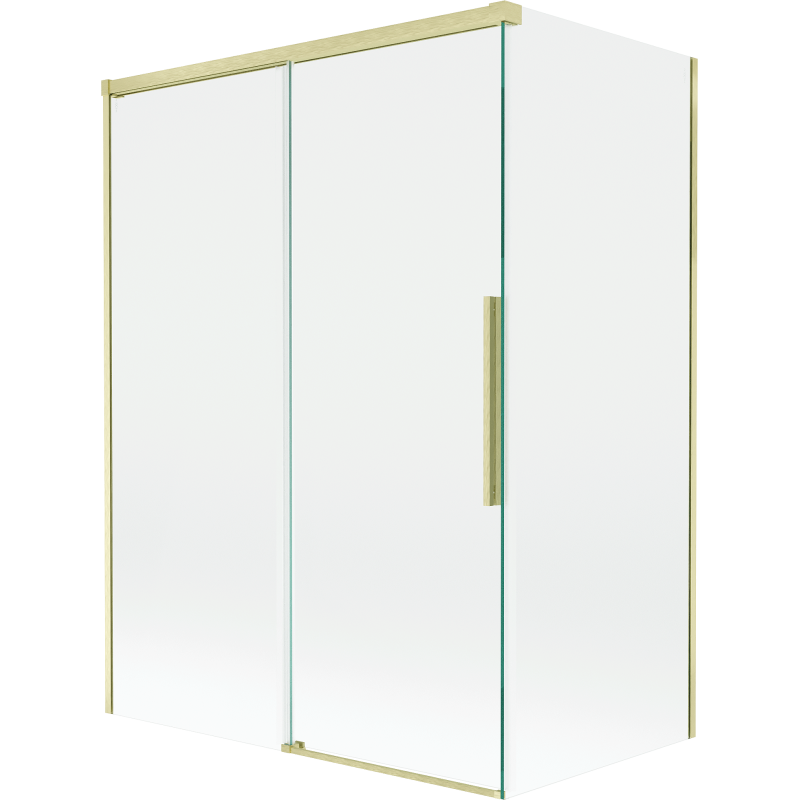 Mexen Rox 2-panel Sliding Bath Screen 120 + 70 x 150 cm, Transparent, Brushed Gold - 8C9-120-070-55-00