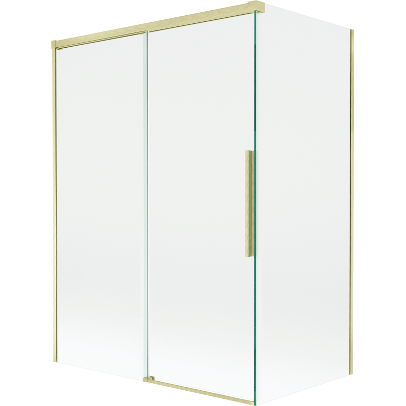 Mexen Rox 2-panel Sliding Bathtub Screen 120 + 70 x 150 cm, Transparent, Brushed Gold - 8C9-120-070-55-00