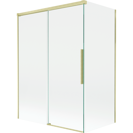 Mexen Rox 2-panel Sliding Bath Screen 120 + 70 x 150 cm, Transparent, Brushed Gold - 8C9-120-070-55-00