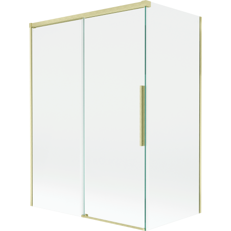 Mexen Rox 2-panel Sliding Bathtub Screen 120 + 70 x 150 cm, Transparent, Brushed Gold - 8C9-120-070-55-00