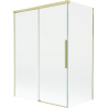 Mexen Rox 2-panel Sliding Bath Screen 120 + 70 x 150 cm, Transparent, Brushed Gold - 8C9-120-070-55-00