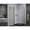 Mexen Pretoria pivot shower cabin 100 x 70 cm, transparent, gold + Flat tray, black - 852-100-070-50-00-4070G