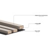 Mexen Lam-B wall slats 275 x 30 cm, 4 mm HDF board, technical veneer, Golden Oak - S100-275307-3015-003