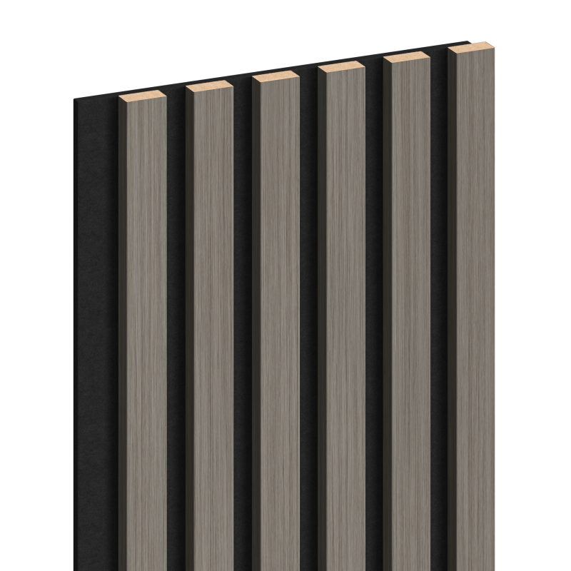 Mexen Lam-F Acoustic Wall Slats 275 x 30 cm, 8 mm Felt, Technical Veneer, Steel Oak - S105-275307-3015-006