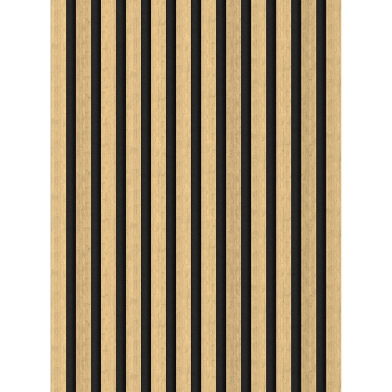 Mexen Lam-F acoustic wall slats 275 x 30 cm, felt 8 mm, technical veneer, Natural Bamboo - S105-275307-3015-011